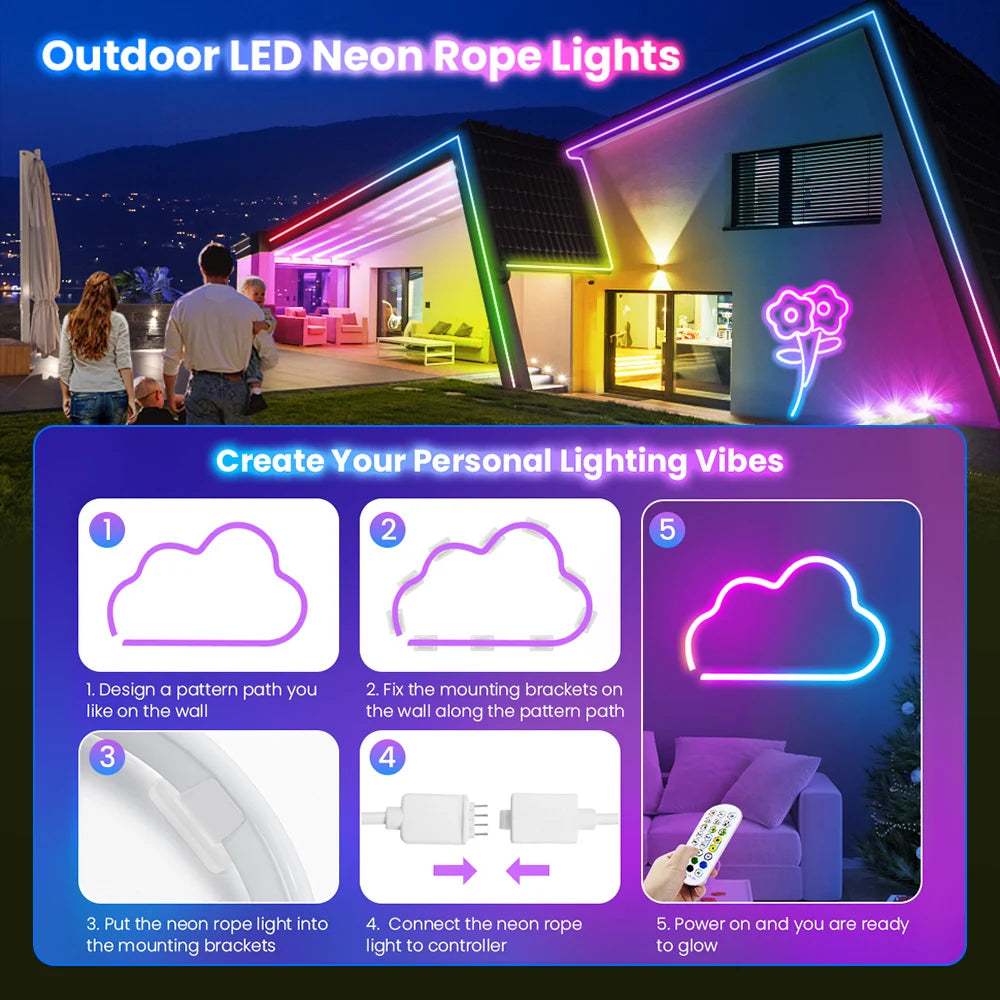 LED Neon snoer – Slimme RGB lichtstrip