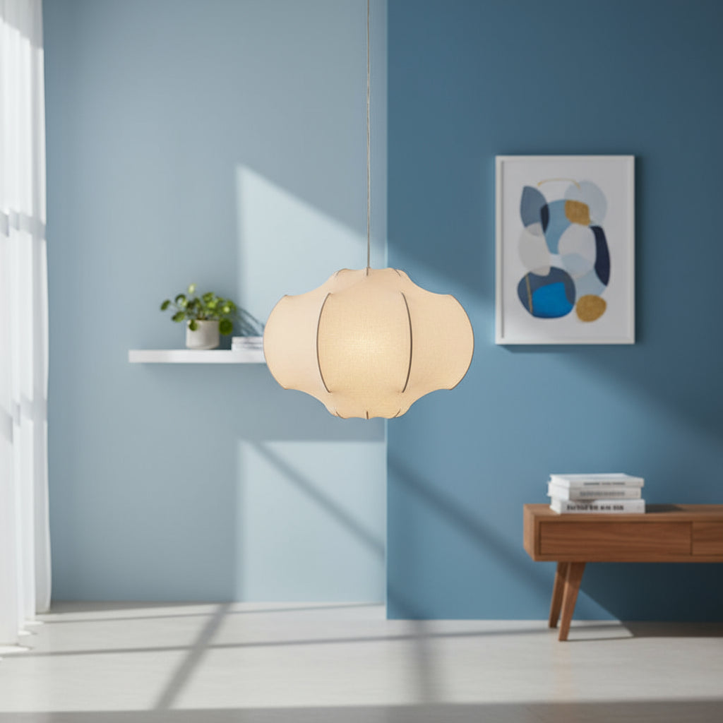 Stoffen hanglamp in moderne oosterse stijl