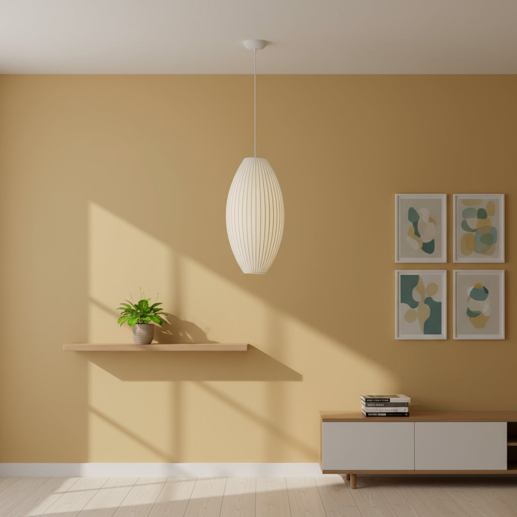 Stoffen hanglamp in moderne oosterse stijl