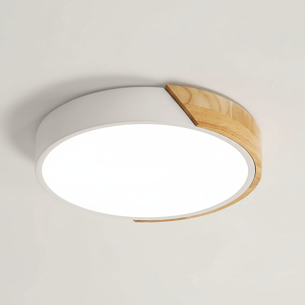 Ronde houten LED plafondlamp