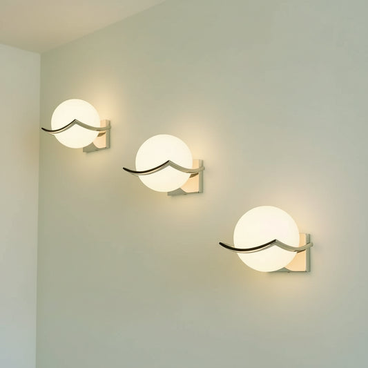 Ronde wandlamp met glazen kap