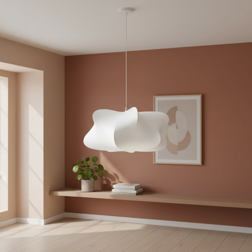 Stoffen hanglamp in moderne oosterse stijl