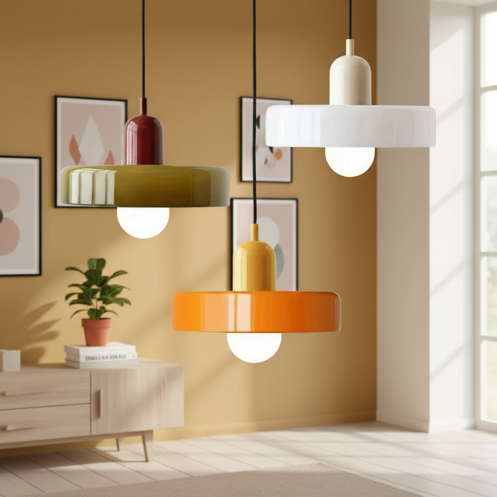 Kleurrijke glazen hanglamp