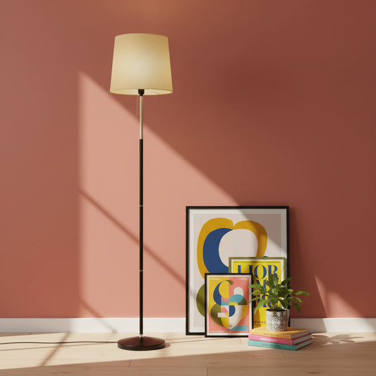 Moderne vloerlamp met linnen kap