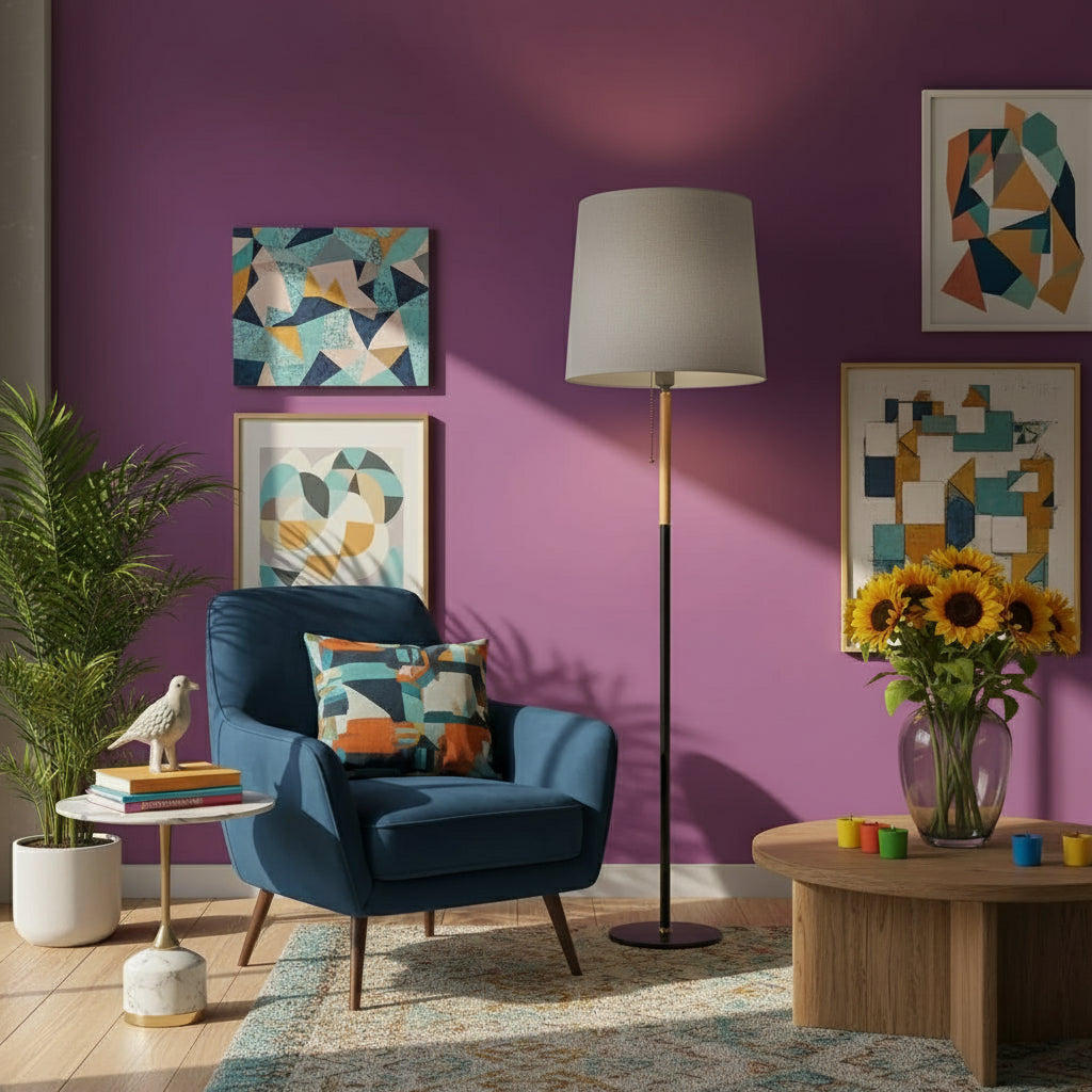 Moderne vloerlamp met linnen kap