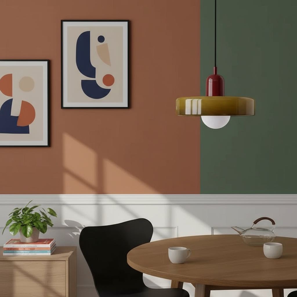 Kleurrijke glazen hanglamp