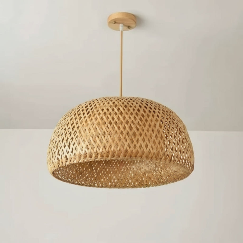 Geweven bamboe plafondlamp