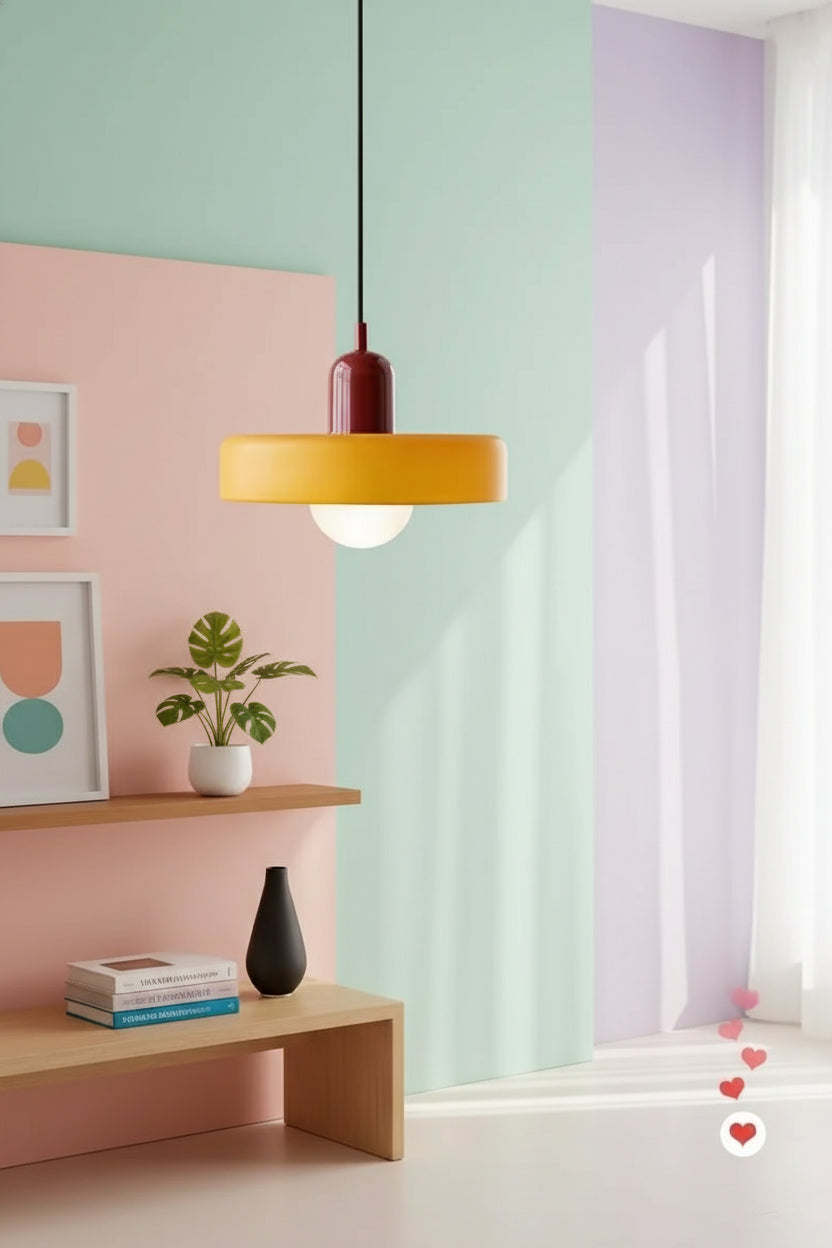 Kleurrijke glazen hanglamp