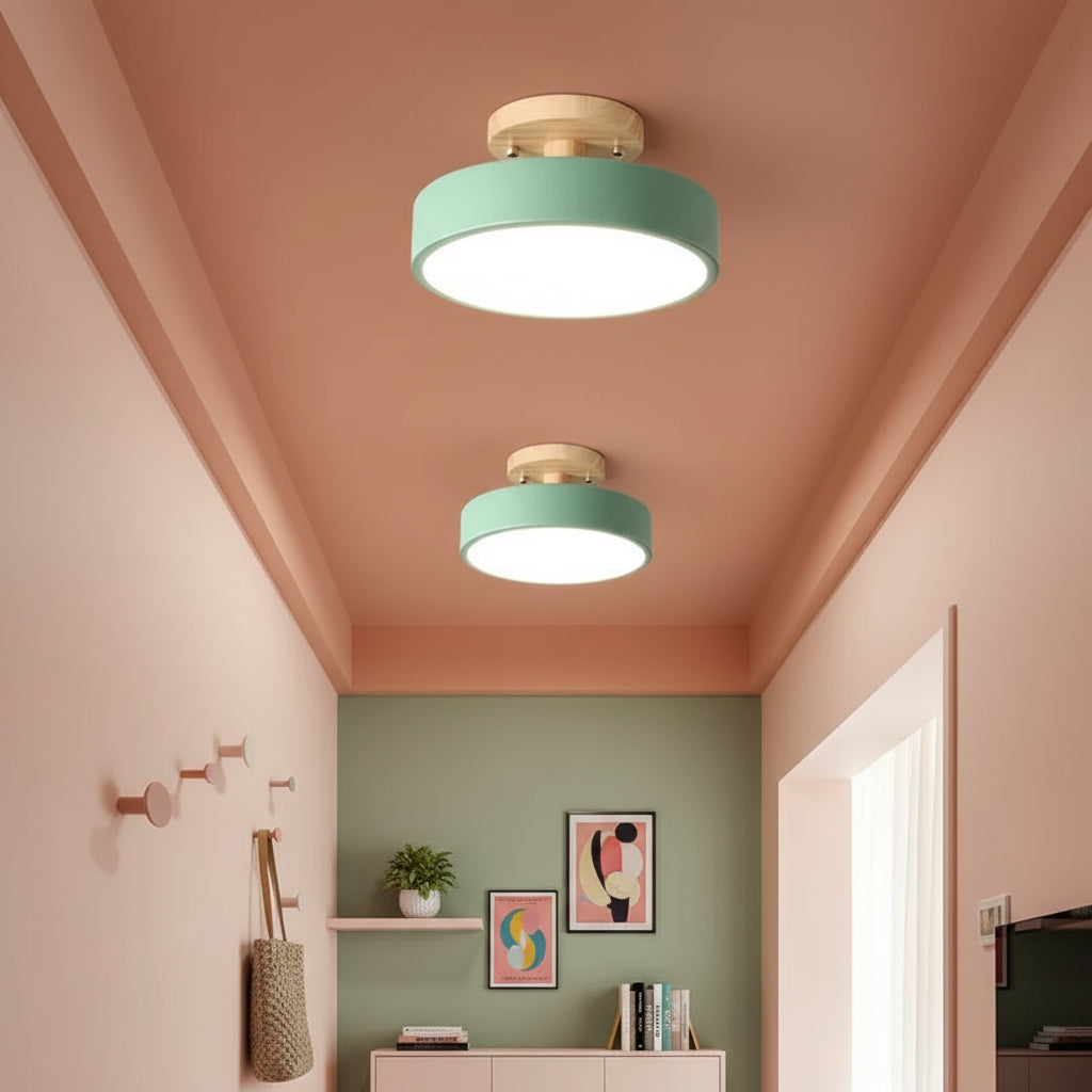 Scandinavische houten plafondlamp