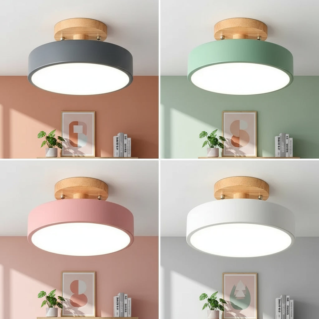Scandinavische houten plafondlamp