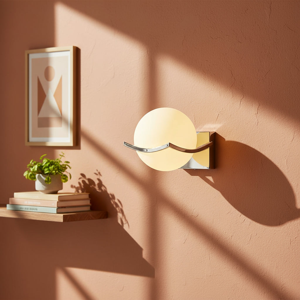 Ronde wandlamp met glazen kap