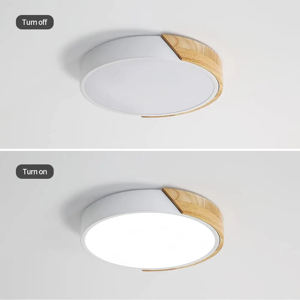 Ronde houten LED plafondlamp