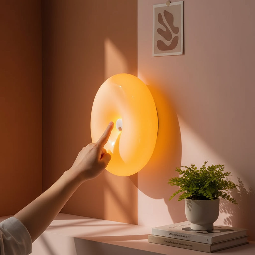 Donut tafellamp van glas