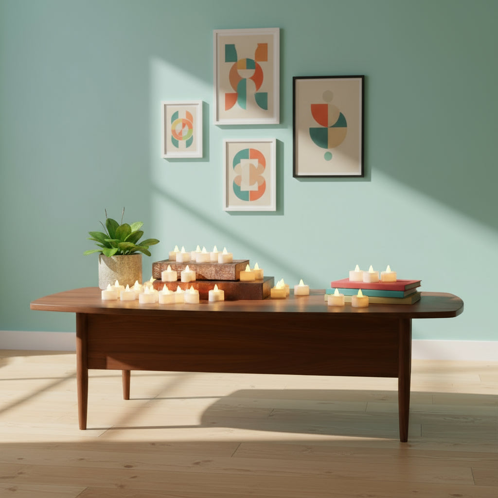 Hartvormige LED-theelichtjes – set van 24 stuks