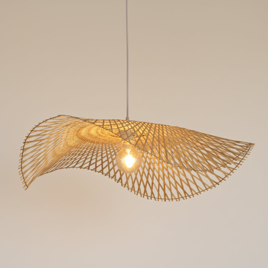Rotan hanglamp ban bamboe design